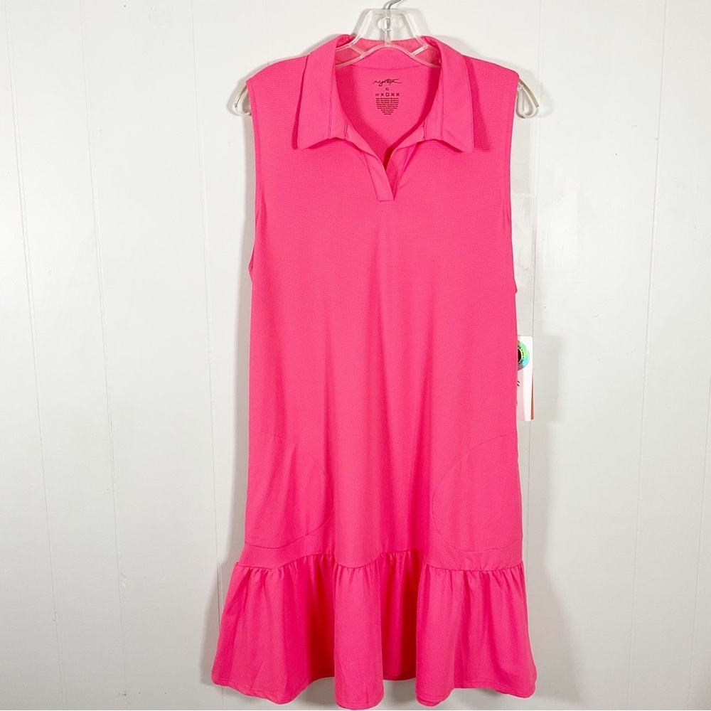 X by Gottex Womens  Collared Tiered Short Mini Dress Hot Pink New